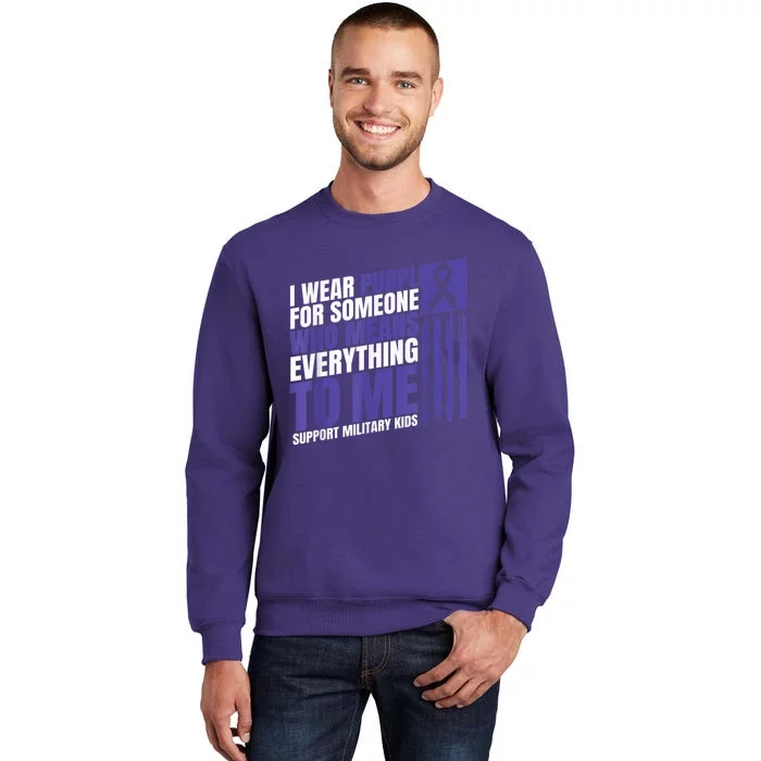 I Wear Purple Up For Military Kid Military Child Month Sweatshirt