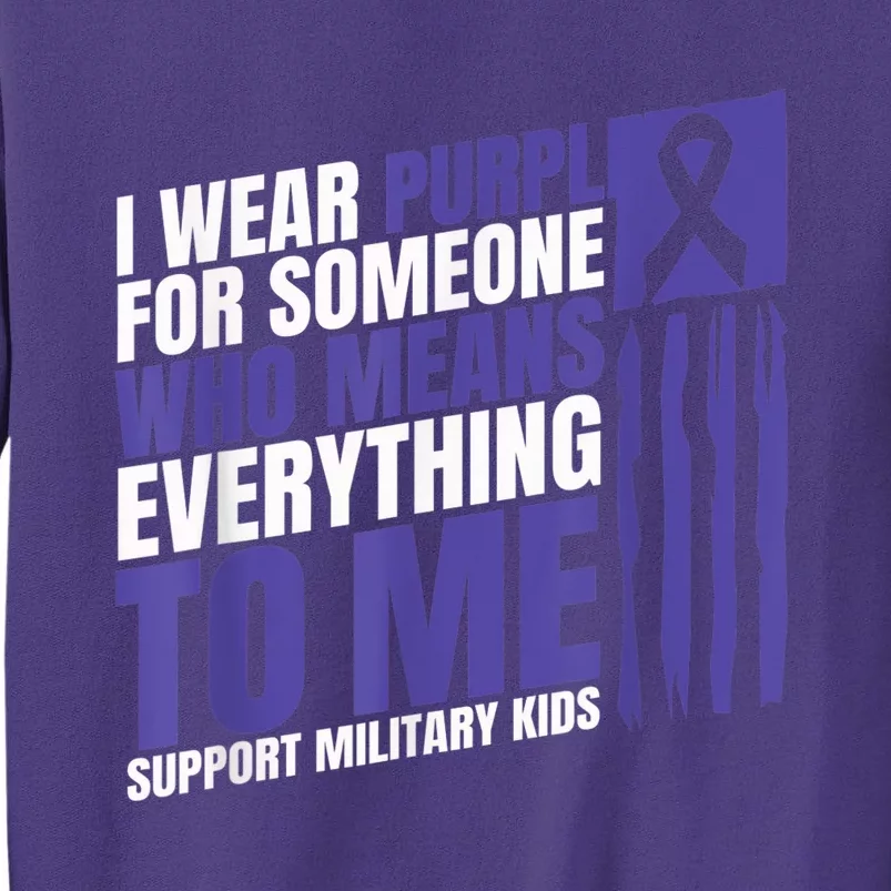 I Wear Purple Up For Military Kid Military Child Month Sweatshirt