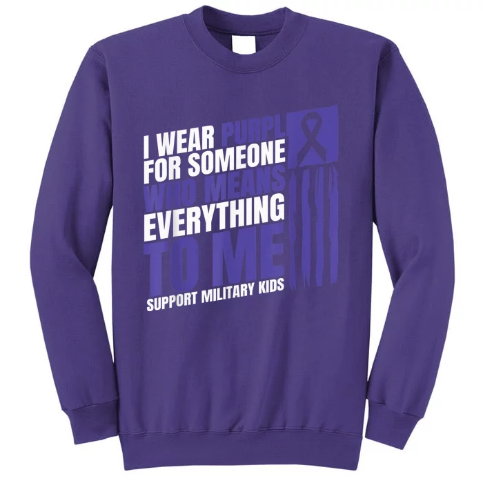 I Wear Purple Up For Military Kid Military Child Month Sweatshirt