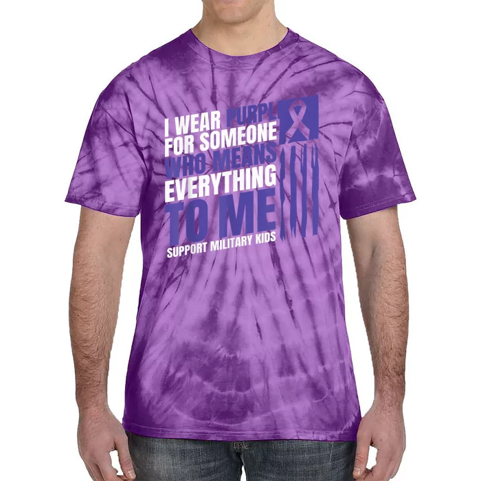 I Wear Purple Up For Military Kid Military Child Month Tie-Dye T-Shirt