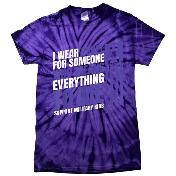 I Wear Purple Up For Military Kid Military Child Month Tie-Dye T-Shirt