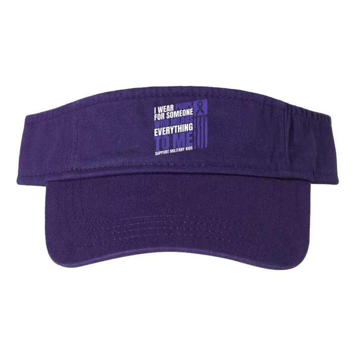 I Wear Purple Up For Military Kid Military Child Month Valucap Bio-Washed Visor