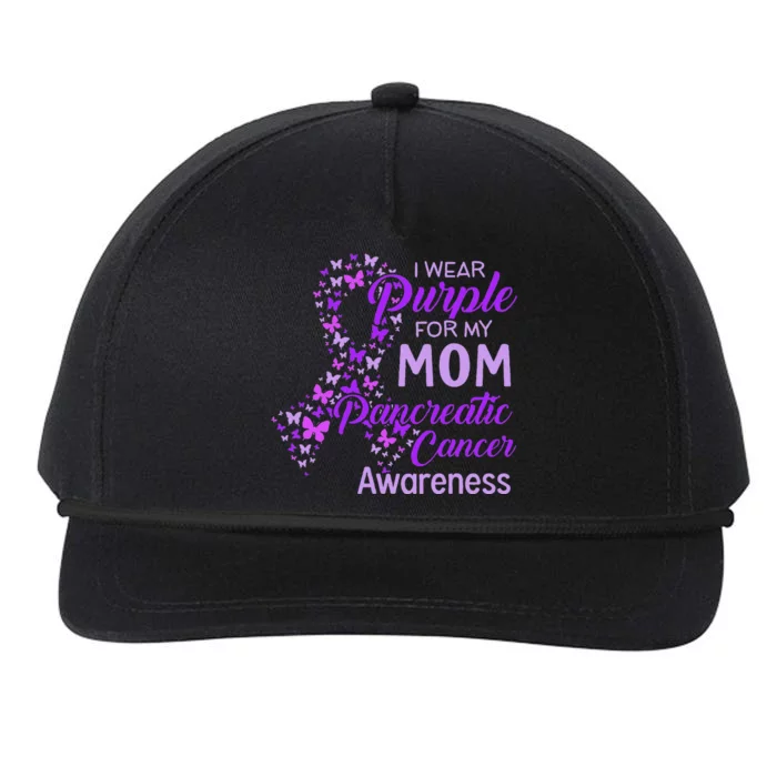 I wear Purple for my Mom Pancreatic Cancer Snapback Five-Panel Rope Hat