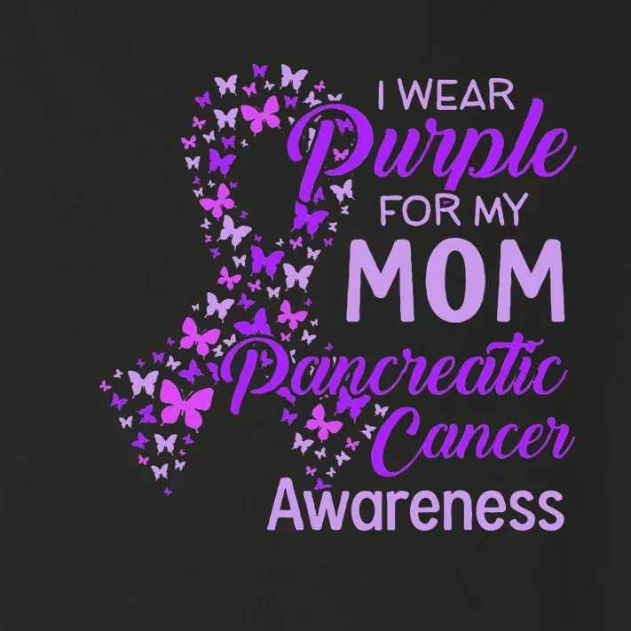 I wear Purple for my Mom Pancreatic Cancer Toddler Long Sleeve Shirt