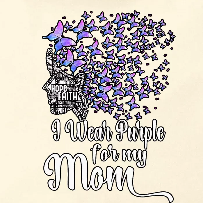 I Wear Purple For My Mom Alzheimers Zip Tote Bag