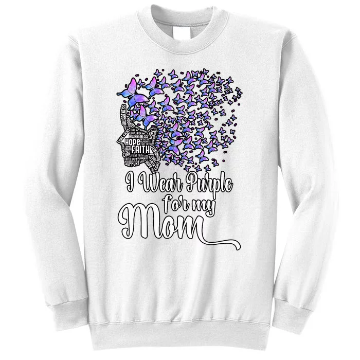 I Wear Purple For My Mom Alzheimers Sweatshirt