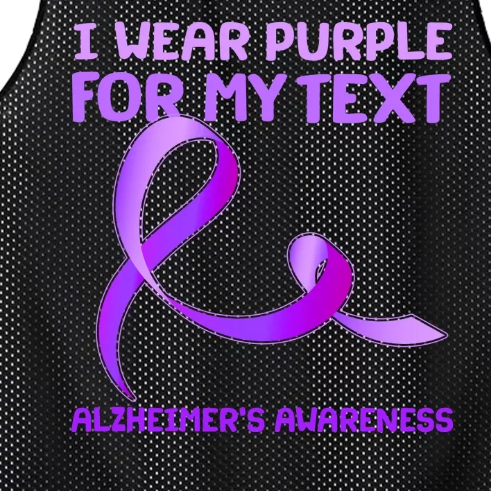 I Wear Purple For My Personalize Text Alzheimer's Awareness Mesh Reversible Basketball Jersey Tank