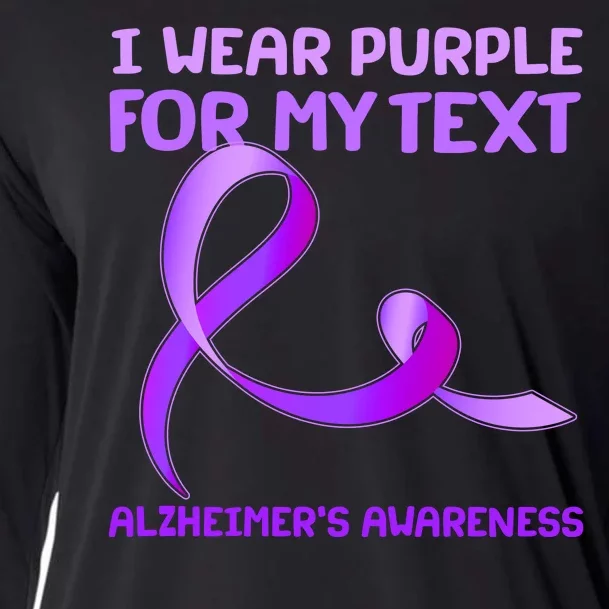 I Wear Purple For My Personalize Text Alzheimer's Awareness Cooling Performance Long Sleeve Crew