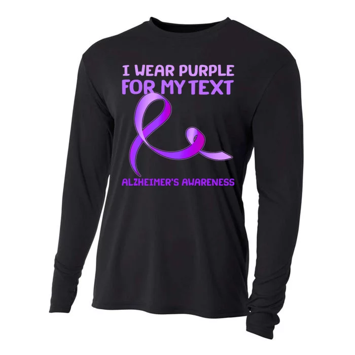 I Wear Purple For My Personalize Text Alzheimer's Awareness Cooling Performance Long Sleeve Crew