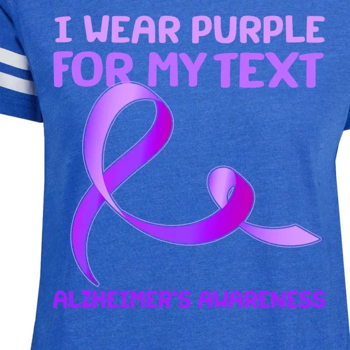 I Wear Purple For My Personalize Text Alzheimer's Awareness Enza Ladies Jersey Football T-Shirt