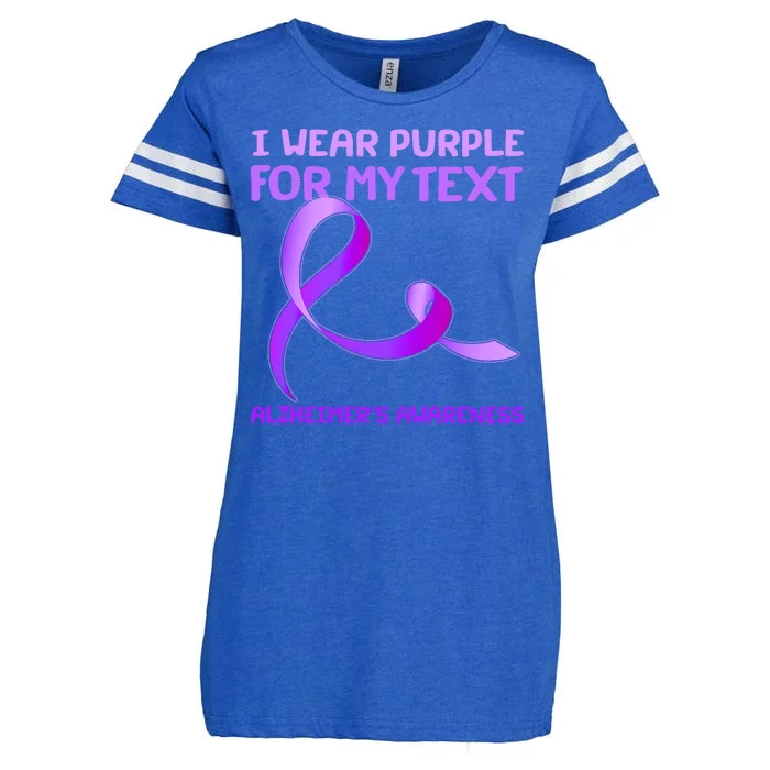 I Wear Purple For My Personalize Text Alzheimer's Awareness Enza Ladies Jersey Football T-Shirt