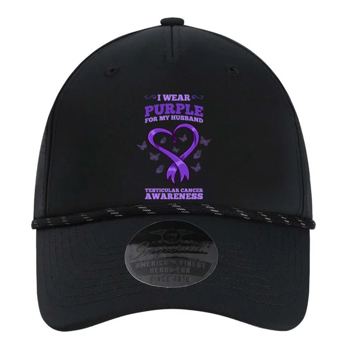 I Wear Purple For My Husband Testicular Cancer Awareness Gift Performance The Dyno Cap