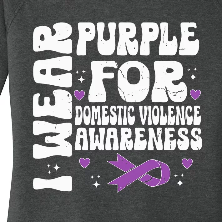 I Wear Purple Domestic Violence Awareness Women's Perfect Tri Tunic Long Sleeve Shirt