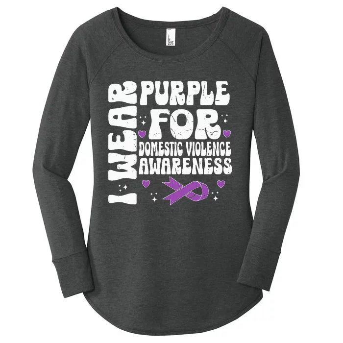 I Wear Purple Domestic Violence Awareness Women's Perfect Tri Tunic Long Sleeve Shirt