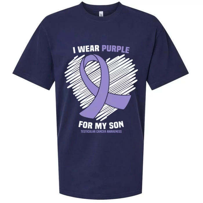 I Wear Purple For My Son Testicular Cancer Awareness Gift Sueded Cloud Jersey T-Shirt