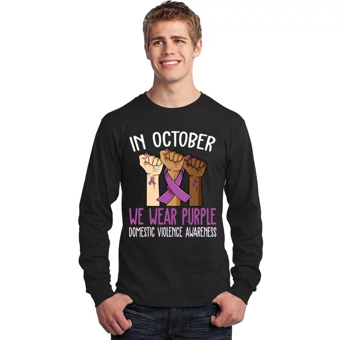 I Wear Purple Domestic Violence Awareness Tall Long Sleeve T-Shirt