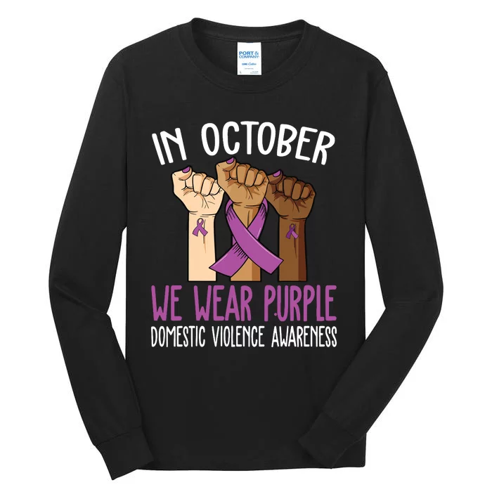 I Wear Purple Domestic Violence Awareness Tall Long Sleeve T-Shirt