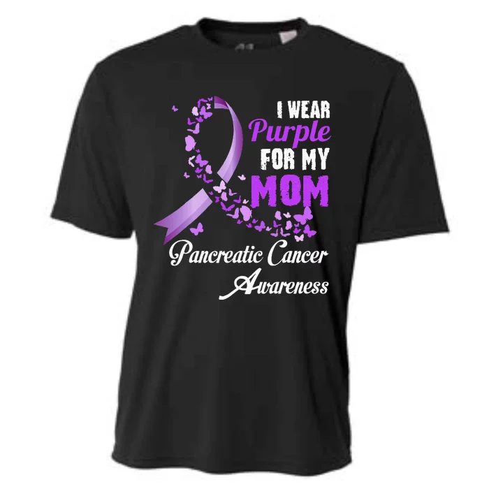 I Wear Purple For My Mom Family Pancreatic Cancer Awareness Cooling Performance Crew T-Shirt