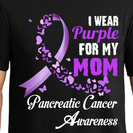 I Wear Purple For My Mom Family Pancreatic Cancer Awareness Pajama Set