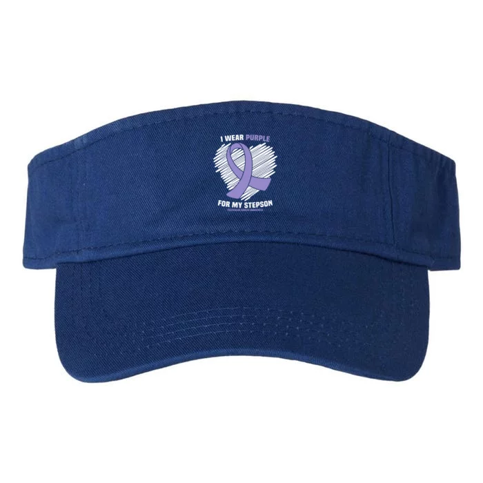 I Wear Purple For My Stepson Testicular Cancer Awareness Meaningful Gift Valucap Bio-Washed Visor