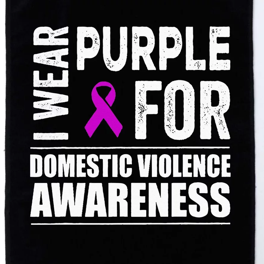 I Wear Purple For Domestic Violence Awareness Purple Ribbon Platinum Collection Golf Towel