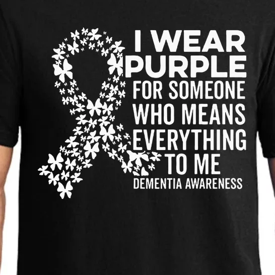 I Wear Purple For Dementia Support Alzheimers Awareness Pajama Set