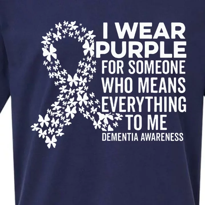 I Wear Purple For Dementia Support Alzheimers Awareness Sueded Cloud Jersey T-Shirt