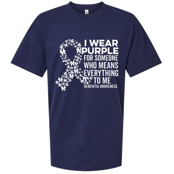 I Wear Purple For Dementia Support Alzheimers Awareness Sueded Cloud Jersey T-Shirt