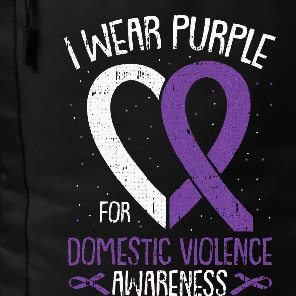 I Wear Purple For Domestic Violence Awareness Ribbon Warrior Daily Commute Backpack