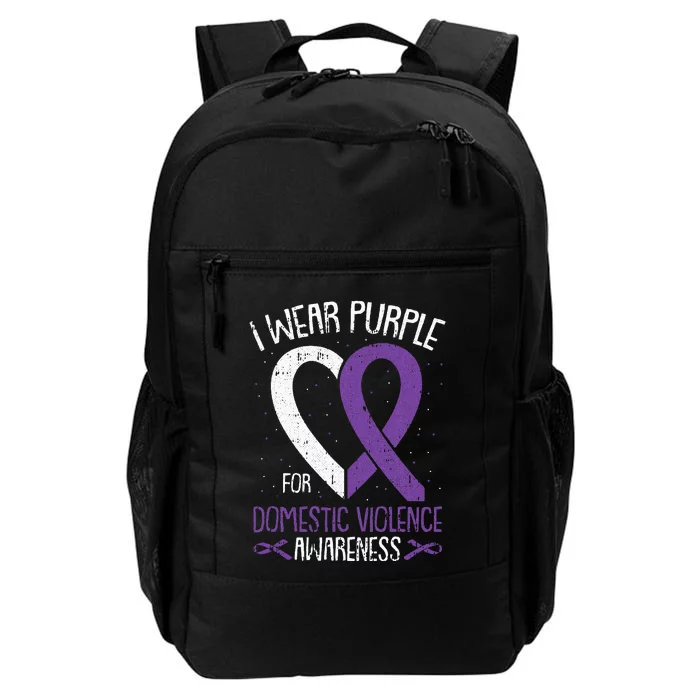 I Wear Purple For Domestic Violence Awareness Ribbon Warrior Daily Commute Backpack