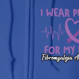 I Wear Purple For My Wife Fibromyalgia Awareness Gift Full Zip Hoodie