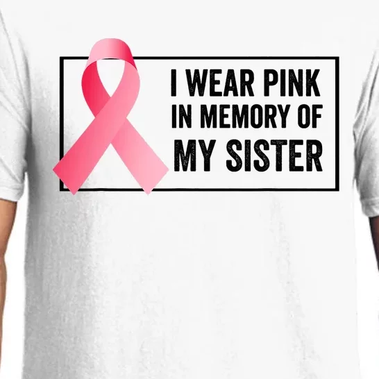 I Wear Pink In Memory Of My Sister Breast Cancer Awareness Pajama Set