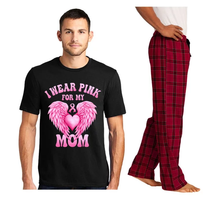 I Wear Pink For My Mom Breast Cancer Support Squad Pink Love Pajama Set