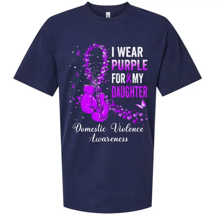 I Wear Purple For My Daughter Domestic Violence Awareness Sueded Cloud Jersey T-Shirt