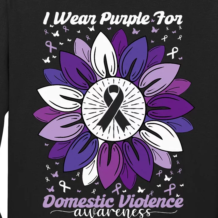 I Wear Purple For Domestic Violence Awareness Month Tall Long Sleeve T-Shirt