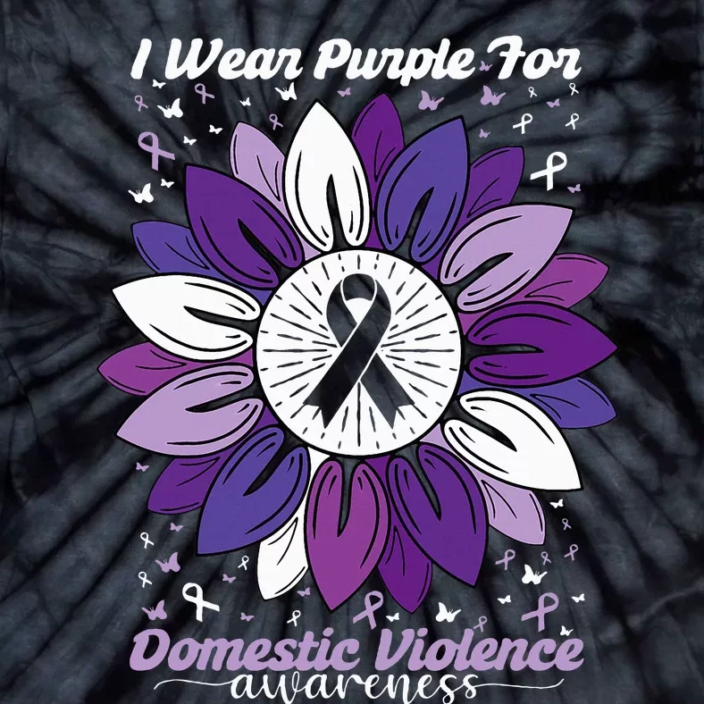 I Wear Purple For Domestic Violence Awareness Month Tie-Dye T-Shirt