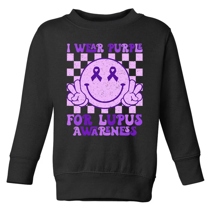 I Wear Purple For Lupus Awareness Toddler Sweatshirt