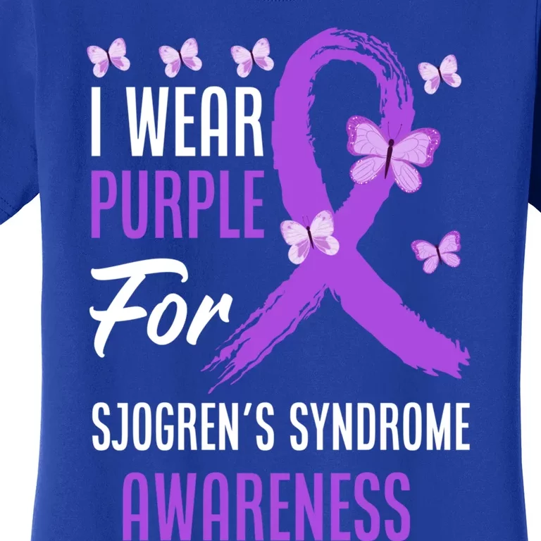 I Wear Purple For Sjogrens Syndrome Awareness Funny Gift Women's T-Shirt