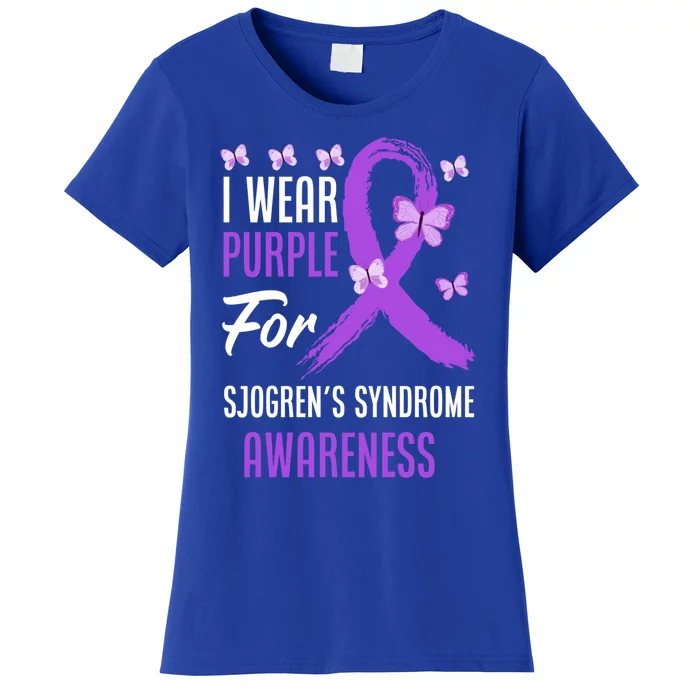 I Wear Purple For Sjogrens Syndrome Awareness Funny Gift Women's T-Shirt