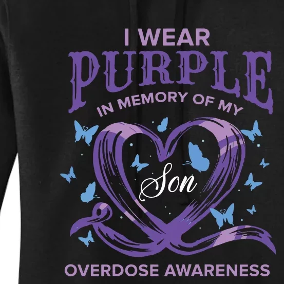 I Wear Purple For My Son Overdose Awareness Women's Pullover Hoodie