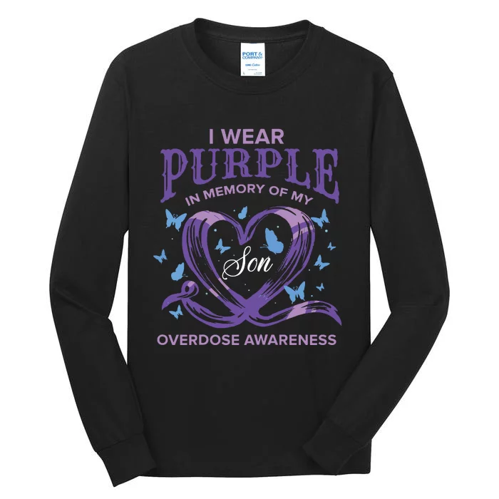 I Wear Purple For My Son Overdose Awareness Tall Long Sleeve T-Shirt