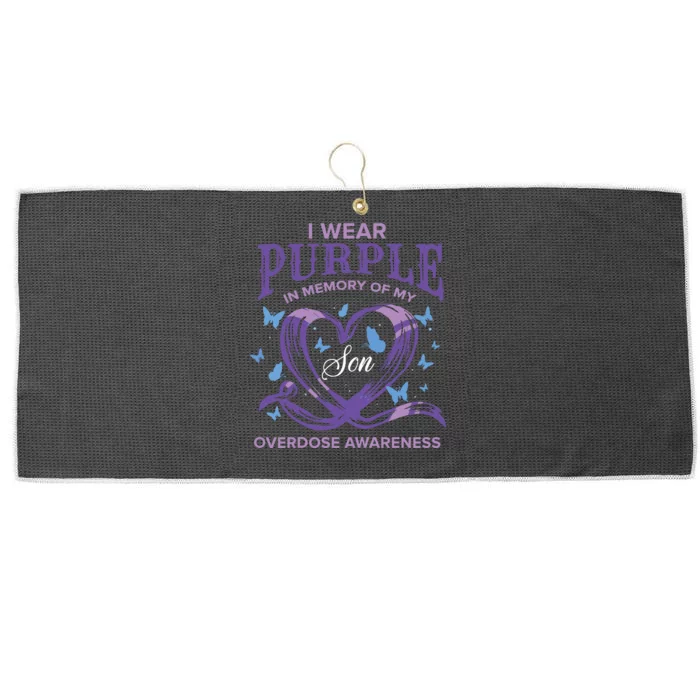 I Wear Purple For My Son Overdose Awareness Large Microfiber Waffle Golf Towel