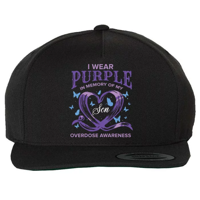 I Wear Purple For My Son Overdose Awareness Wool Snapback Cap