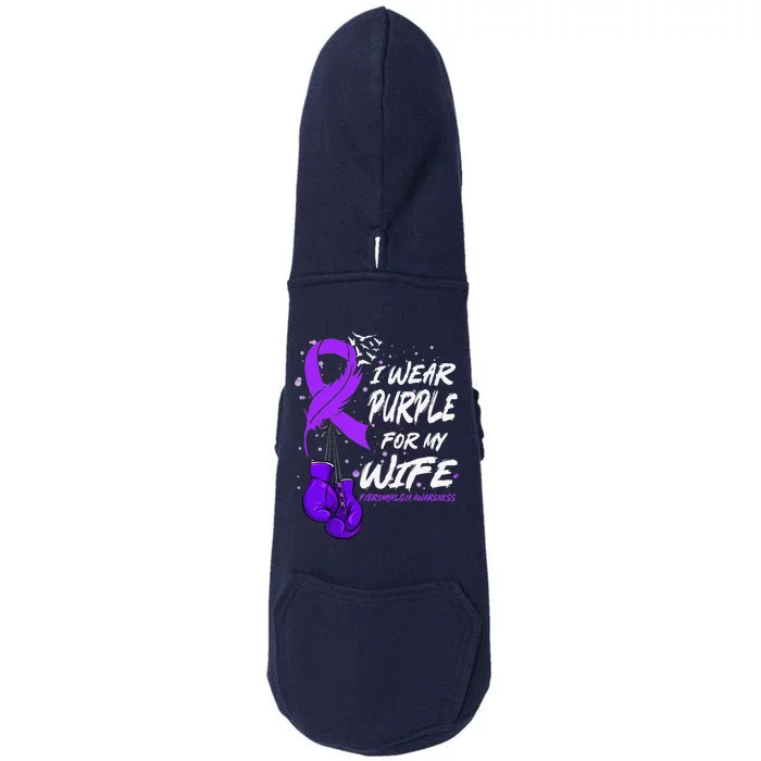 I Wear Purple For My Wife Fibromyalgia Awareness Ribbon Doggie 3-End Fleece Hoodie