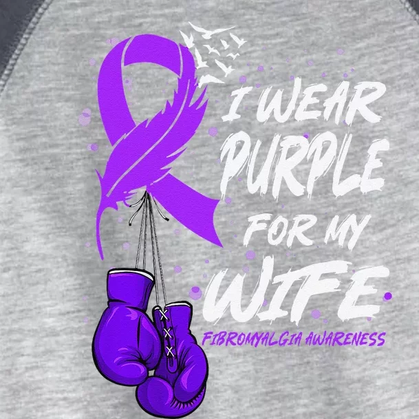 I Wear Purple For My Wife Fibromyalgia Awareness Ribbon Toddler Fine Jersey T-Shirt