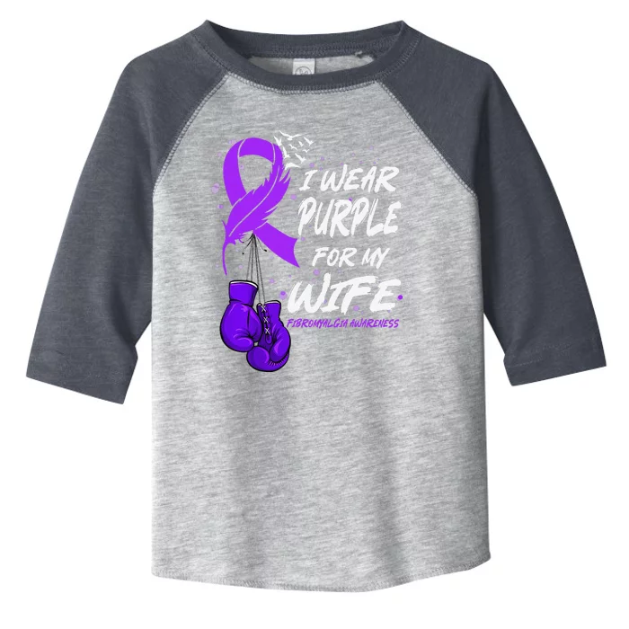 I Wear Purple For My Wife Fibromyalgia Awareness Ribbon Toddler Fine Jersey T-Shirt