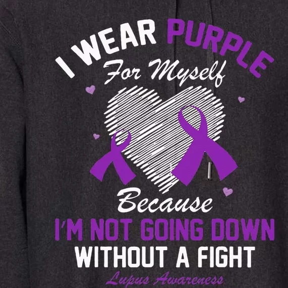 I Wear Purple For Myself Lupus Awareness Heart Purple Ribbon Premium Hoodie