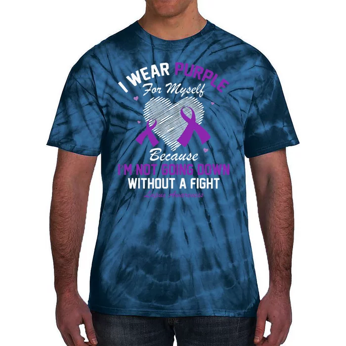 I Wear Purple For Myself Lupus Awareness Heart Purple Ribbon Tie-Dye T-Shirt