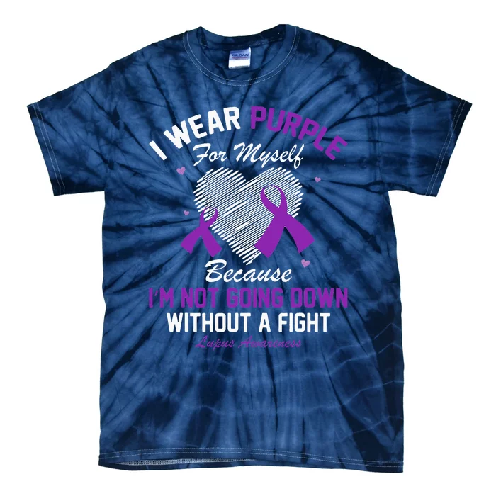 I Wear Purple For Myself Lupus Awareness Heart Purple Ribbon Tie-Dye T-Shirt