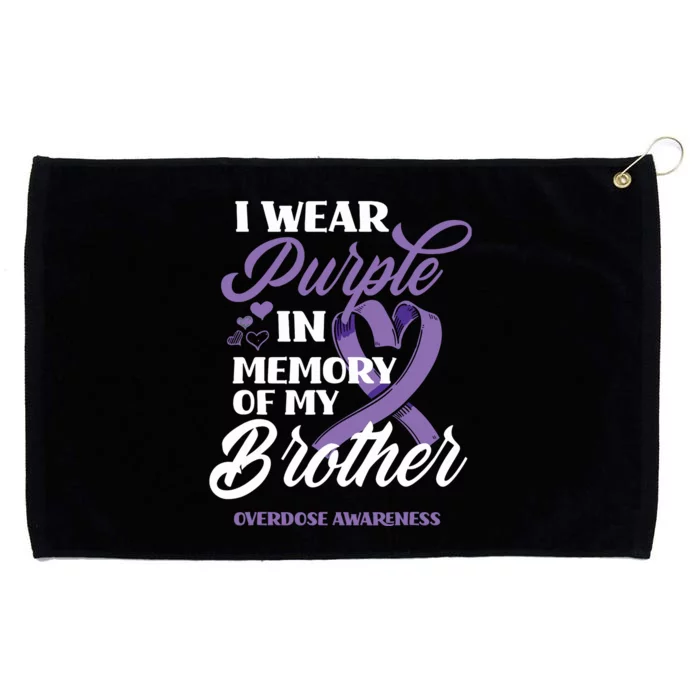 I Wear Purple In Memory Of My Brother Overdose Awareness Grommeted Golf Towel